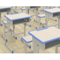 新款金屬＋木板可升降中小學生桌椅