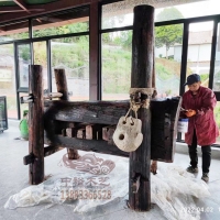 传统木榨油机木制冲榨古代榨油机古法榨油坊重庆