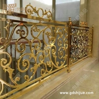 欧式铸铝镂空楼梯护栏 酒店精美铝合金复式楼梯护栏