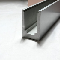 厂家供应6063U型落地玻璃地槽 露台扶手铝合金底槽