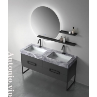 安东尼奥岩板一体台盆浴室柜现代简约轻奢北欧实木洗脸盆