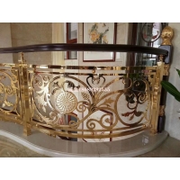 優雅實用的一組銅藝雕花護欄歐式銅制樓梯