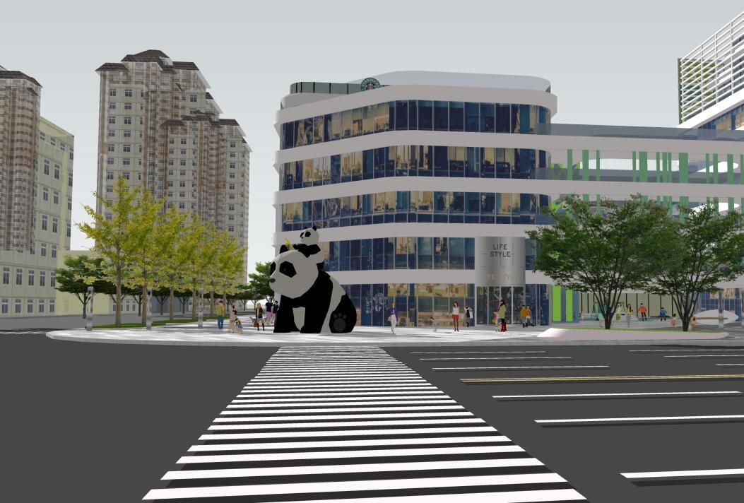 熊貓雕塑圖片/商業街雕塑設計 /熊貓雕塑定制