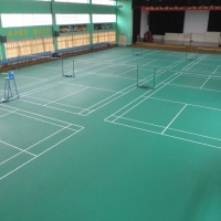 漳州PVC羽毛球场施工，漳州乒乓球场地胶施工，PVC地板安装