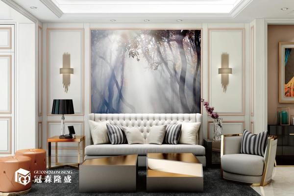 重庆冠森隆盛木门:护墙板+沙发背景墙