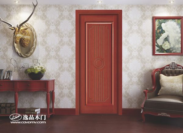 红色新中式 重庆逸品木门场景图展示