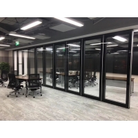 办公室65型玻璃隔断双玻折叠屏风定制