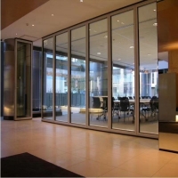 深圳辦公室折疊玻璃隔斷懸掛門高隔間量尺定制