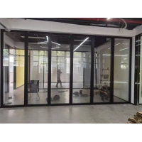 惠州會議室玻璃移動屏風墻賽勒爾85型活動隔斷吊掛門