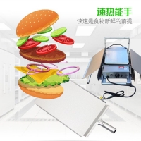 雙層電熱漢堡機商用新粵海QM-212多功能烤包機烤面包機漢堡